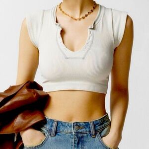 Urban outfitters white tee crop top
